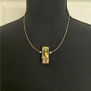 Elegant Gold and Multicolor Pendant Necklace